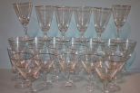 Twenty Six Piece Crystal Stems with Platinum Rim Description