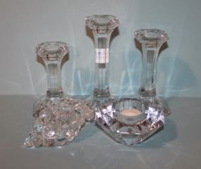 Group of Crystal Candle Holders Description