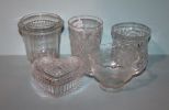 Group of Pressed Glass and Etched Glass Items Description