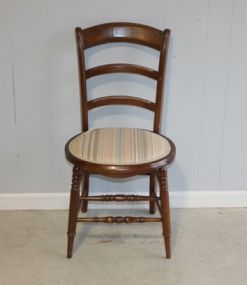 Walnut Barrel Bottom Chair Description