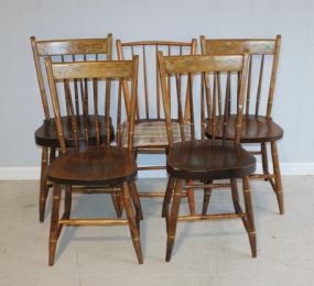 Five Spindle Back Chairs Description