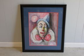 Framed Print of a Clown Description