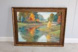 Framed Painting of Landscape by Fernicrain 2002 Description