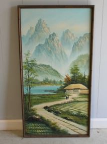 Framed Oriental Painting by L. Sung Kyu, Summer Description