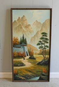 Framed Oriental Painting by L. Sung Kyu, Autumn Description
