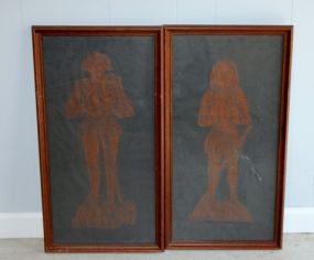 Pair of Framed Knights Description