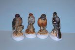 Four Lefton China Hand-Painted Birds Description