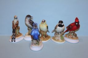 Six Lefton China Hand-Painted Birds Description