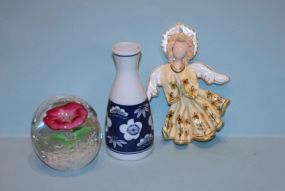 Paperweight, Oriental Vase, Angel Figurine Description