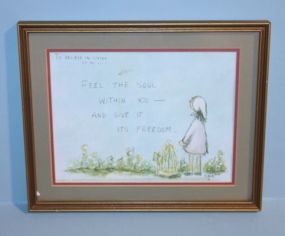 Framed Inspirational Drawing by Flavia Description