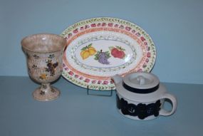 Meiselman Imports Italy Vase, Stratta Hand Painted Platter, Tea Pot by Arabia Description