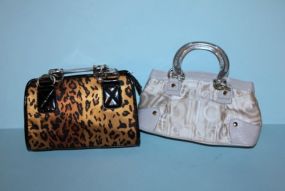 Leopard Design Purse and Pink Horseshoe Handle Purse Description