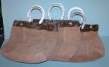 Three Brown Suede Leather Horseshoe Handled Bags Description