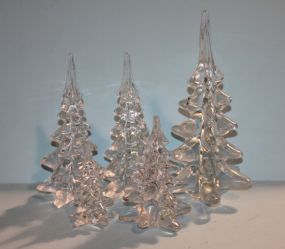 Five Glass Christmas Trees Description