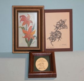 Flower Shadow Box with a Flower Sketch and Rabbit Drawing Description