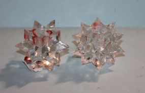 Two Glass Candle Holders Description