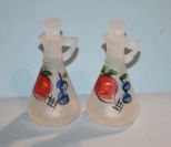 Two Hand Painted Decanters Description