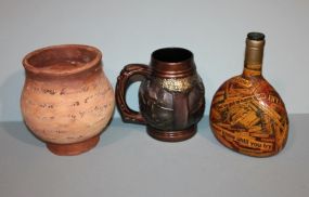 MG Beer Stein, Decorative Pottery Vase and Wine Bottle Description