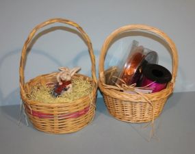 Two Easter Baskets with Miscellaneous Decorations Description