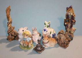 Nine Rabbit Figurines Description