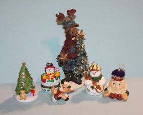 Six Christmas Figurines Description