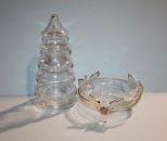 Candy Dish With Bird Design and Christmas Tree Dish Description
