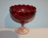 Red Stemmed Candy Dish Description