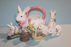 Nine Easter Bunny Figurines Description