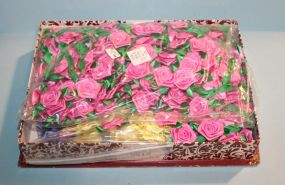 Box of Flowers Made of Ribbon Description