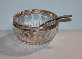 Silverplate Crystal Dish and Spoon Description
