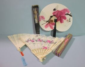 Group of Five Oriental Folding Fans Description
