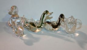 Collection of Clear Glass Animal Figurines Description