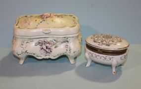 Pair of Covered Porcelain Jewelry Boxes Description