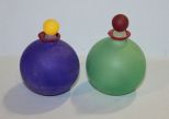 Two Bulbous Shaped Perfume Bottles Description