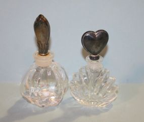 Two Clear Glass Perfume Bottles Description