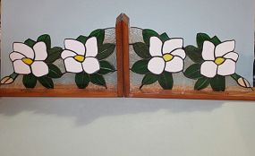 Two Stained Glass Stands, Magnolias Description