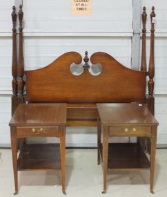 Duncan Phyfe Full Size Bed Circa 1940 and a Pair of Duncan Phyfe End Tables Description