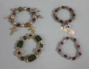 Group of Four Costume Jewelry Bracelets Description