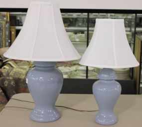 Pair of Blue Lamps Description