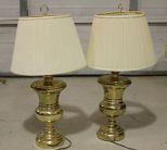 Pair of Brass Lamps Description