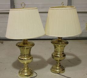 Pair of Brass Lamps Description