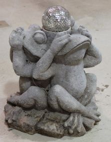 Resin Frog Statue, Hear/Speak/See No Evil Description