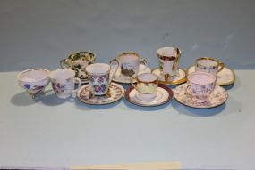 Collection of Demitasse Cups and Saucers Description