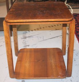 Modern Walnut Side Table Description
