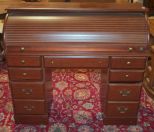 Contemporary Mahogany Roll Top Desk Description