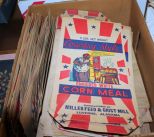 Box of Vintage 5 lb. Country Style Cornmeal Bags Description