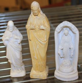 Three Religious Chalk Figurines Description