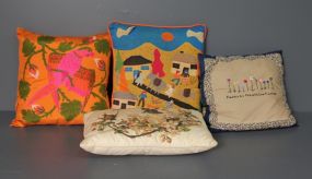 Group of Four Throw Pillows Description