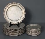 Set of Twenty Five Pewter Dishes Description