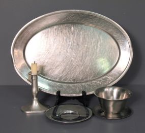 Group of Pewter and Stainless Steel Items Description